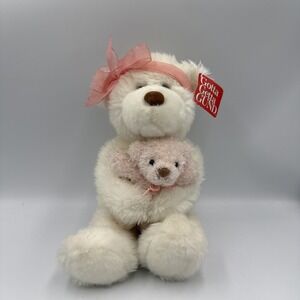 Gund Momma's Love #4977 - White Pink Teddy Bears Mother and Baby Plush stuffed